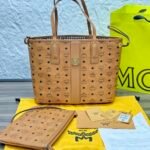 MCM 𝗟𝗶𝘇 𝗩𝗶𝘀𝗲𝘁𝗼 Classic Medium Brown Double sided Shopping Bag - Image 2