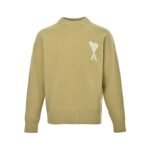 AMI PARIS Tricolor Heart Jacquard Crew Neck Sweater
