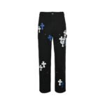 Chrome Hearts Cross Embroidered Washed Jeans