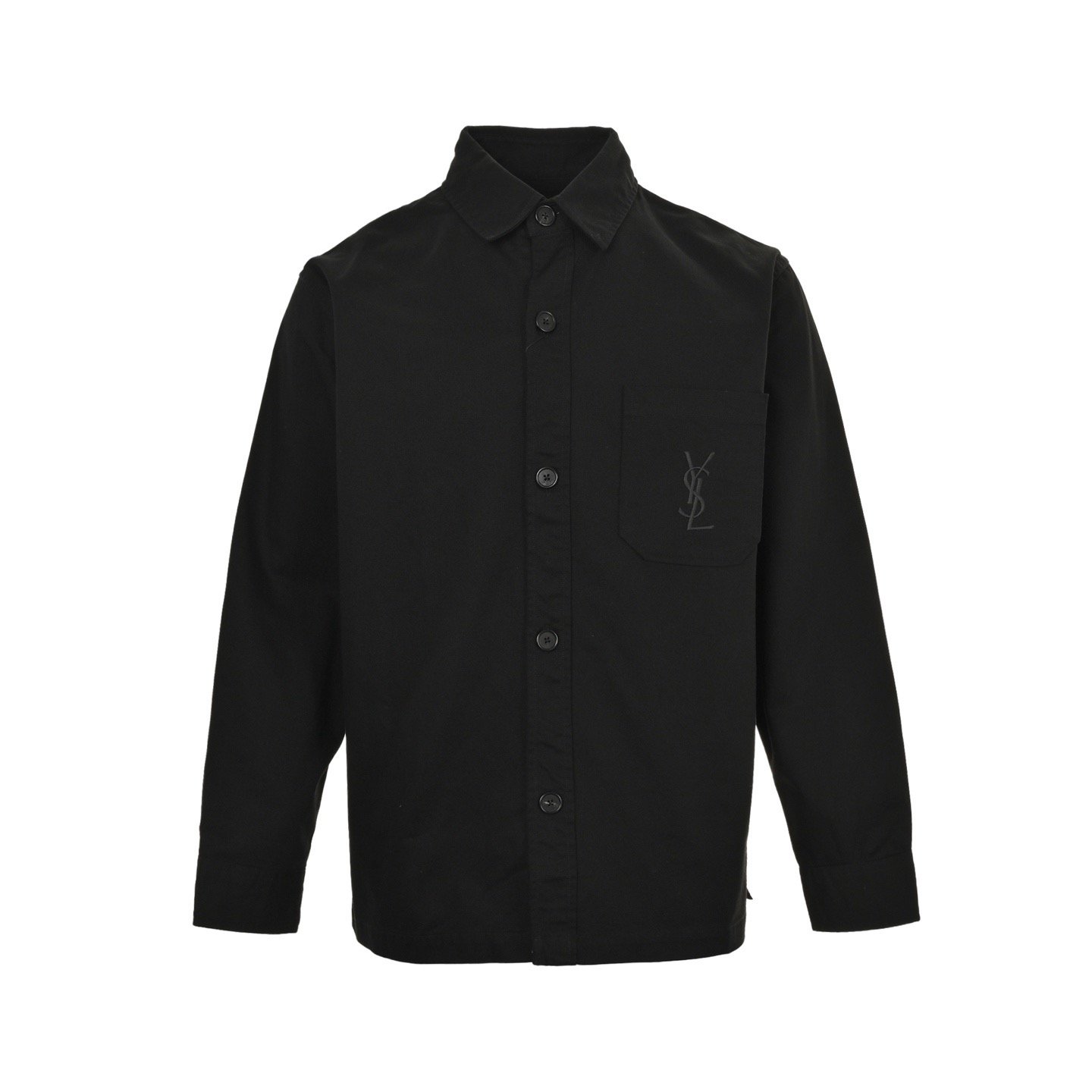 1 Saint Laurent Pocket Embroidered Letter Canvas Shirt Jacket - Image 1