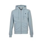 Ami Paris Heart Embroidered Zip-Up Hooded Jacket