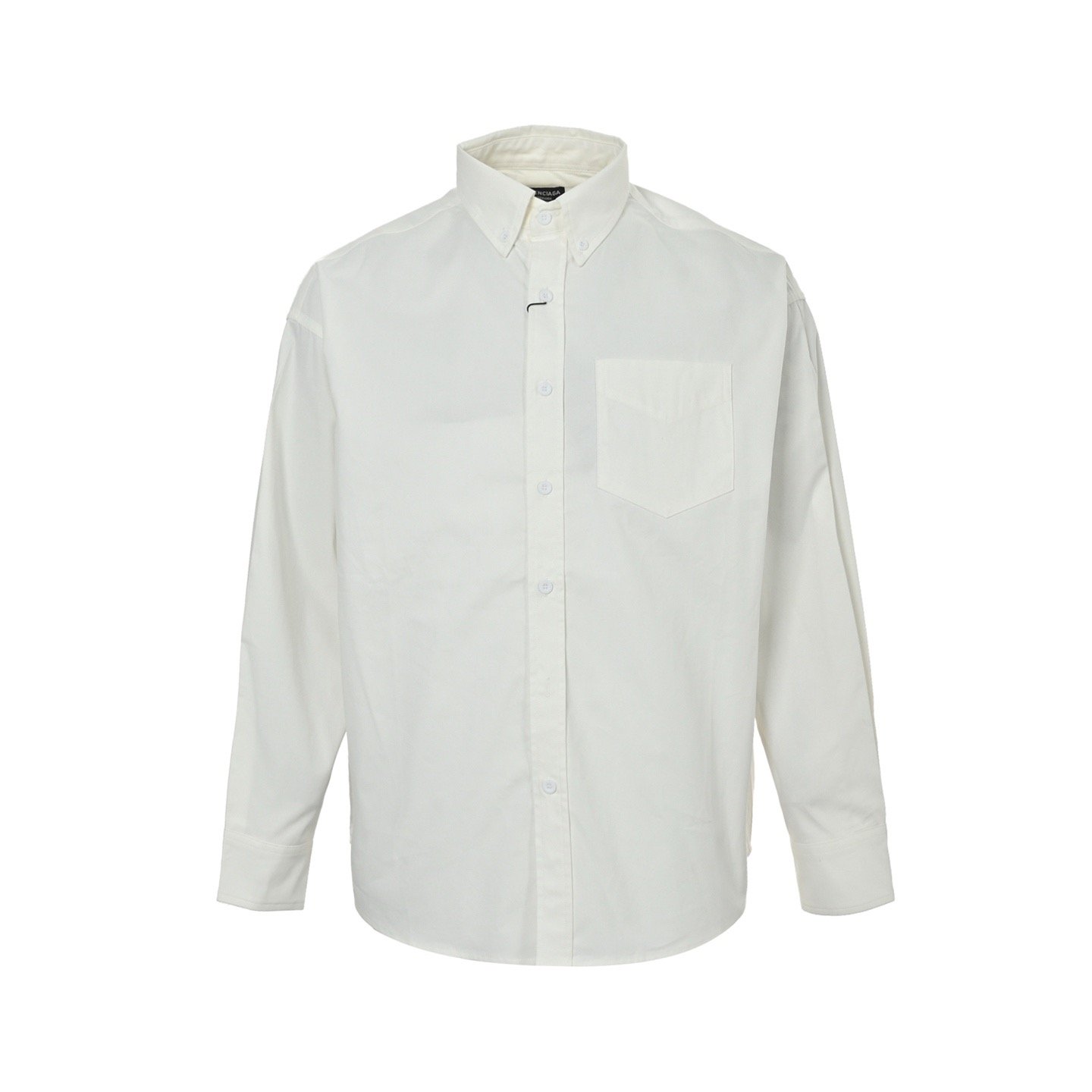1 Balenciaga classic long-sleeved shirt with rhinestone logo on the back - Image 1