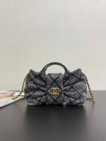 Chanel Genuine Leather 25K Bow Handbag, Small Denim Size, In Stock