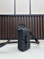 DIOR saddle vertical phone bag made of black grain cowhide 9042 - Image 3