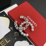 Chanel pearl camellia crystal diamond letter combination brooch