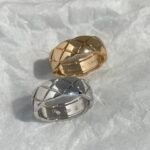 Chanel wide diamond grid smooth ring - Image 3