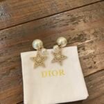 Dior pentagram sized bead earrings