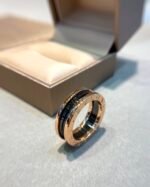 Bulgari Classic Narrow Black Ceramic Ring - Image 3