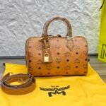 MCM 𝗘𝗹𝗹𝗮𝗩𝗶𝘀𝗲𝘁𝗼𝘀 New Cognac Color Mini # Boston Bag - Image 3