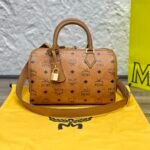 MCM 𝗘𝗹𝗹𝗮𝗩𝗶𝘀𝗲𝘁𝗼𝘀 New Cognac Color Mini # Boston Bag - Image 4