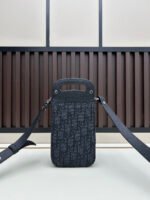 DIOR saddle vertical phone bag made of black grain cowhide 9042 - Image 4