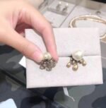Dior Drip Diamond CD Size Pearl Horse Eye Earrings - Image 4