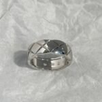 Chanel wide diamond grid smooth ring - Image 4