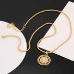 Versace Medusa Face Relief Flower Vine Pattern Necklace - Image 4