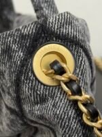 Chanel Genuine Leather 25K Bow Handbag, Small Denim Size, In Stock - Image 3