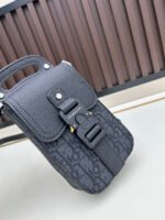 DIOR saddle vertical phone bag made of black grain cowhide 9042 - Image 5