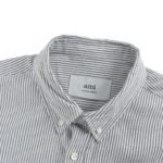 Ami Paris Heart Embroidered Striped Long-Sleeve Shirt - Image 3