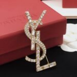 Saint Laurent square diamond brooch