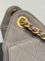 Chanel Ohanel 26C bucket bag with drawstring, made of genuine leather, suede mini size. - Image 4