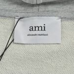 Ami Paris Heart Embroidered Zip-Up Hooded Jacket - Image 3