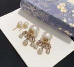 Dior Drip Diamond CD Size Pearl Horse Eye Earrings - Image 6