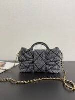 Chanel Genuine Leather 25K Bow Handbag, Small Denim Size, In Stock - Image 5
