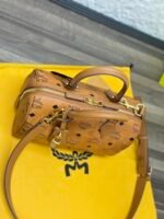 MCM 𝗘𝗹𝗹𝗮𝗩𝗶𝘀𝗲𝘁𝗼𝘀 New Cognac Color Mini # Boston Bag - Image 7