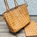 MCM 𝗟𝗶𝘇 𝗩𝗶𝘀𝗲𝘁𝗼 Classic Medium Brown Double sided Shopping Bag