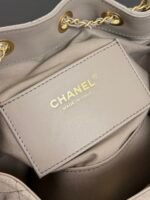 Chanel Ohanel 26C bucket bag with drawstring, made of genuine leather, suede mini size. - Image 6
