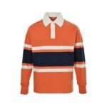 Loewe 25Fw Embroidered Logo Color Block Striped Polo Sweatshirt