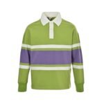 Loewe 25Fw Embroidered Logo Color Block Striped Polo Sweatshirt
