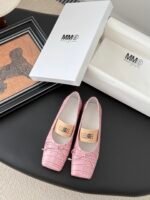 MM6 Croc-Embossed Square-Toe Ballet Flats - Image 2