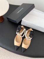 Chanel Pearl Camellia Flats - Image 2