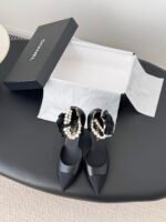Chanel Pearl Camellia Heels - Image 2