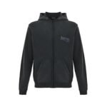 Balenciaga Blur Print Washed Zip-Up Hooded Jacket