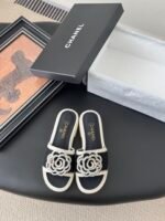 CHANEL Camellia Slide Sandals - Image 2