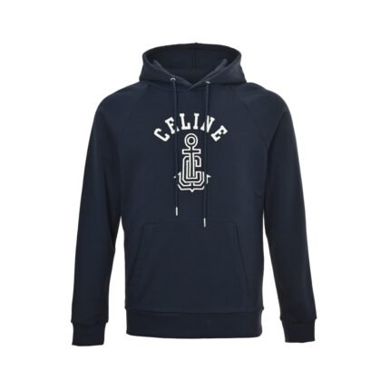 Celine 25Fw Embroidered Logo Hoodie
