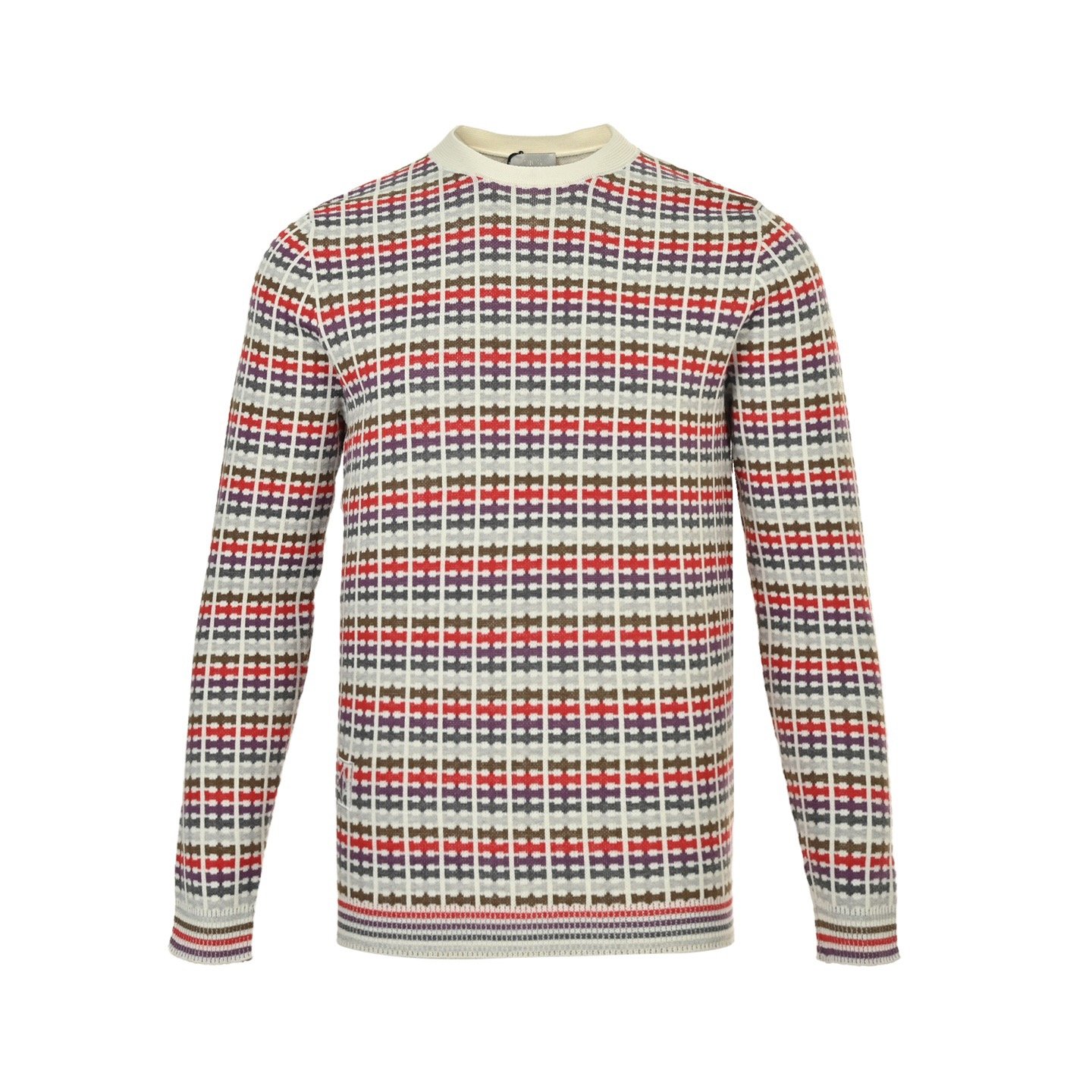 1 Dior 25Fw Colorful Striped Jacquard Crew Neck Sweater - Image 1