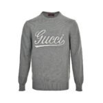 Gucci 24Fw Jacquard Crew Neck Sweater with Cursive Signature Letters