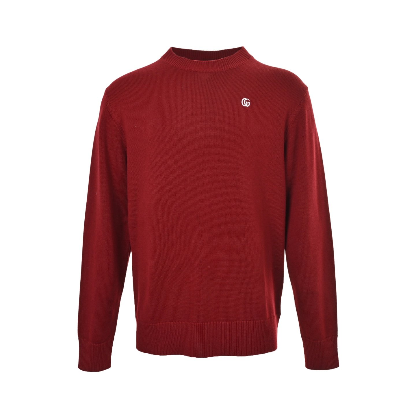 1 Gucci 25Fw Crew Neck Sweater with Double G Embroidery on Chest - Image 1