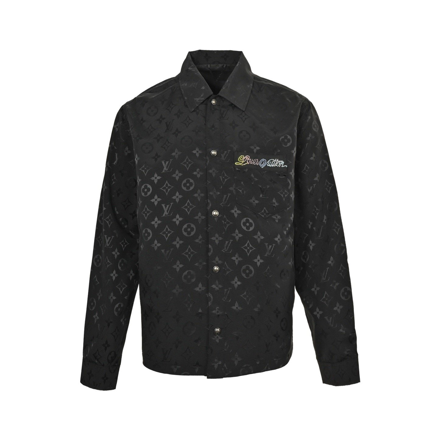 1 Louis Vuitton 25Fw Monogram Jacquard Shirt Jacket with Rhinestones - Image 1