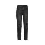 Prada 23Fw Triangle Logo Embroidered Washed Jeans