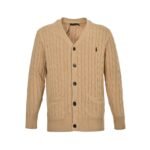 Ralph Lauren 25Fw Embroidered Pony Logo Cable Knit Cardigan