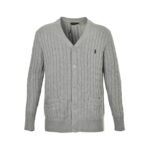 Ralph Lauren 25Fw Embroidered Pony Logo Cable Knit Cardigan