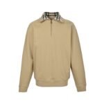 Burberry Check Collar Half-Zip Sweatshirt