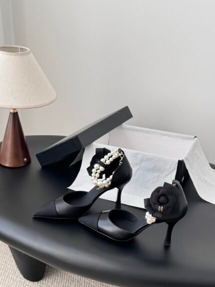 Chanel Pearl Camellia Heels
