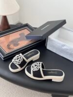 CHANEL Camellia Slide Sandals