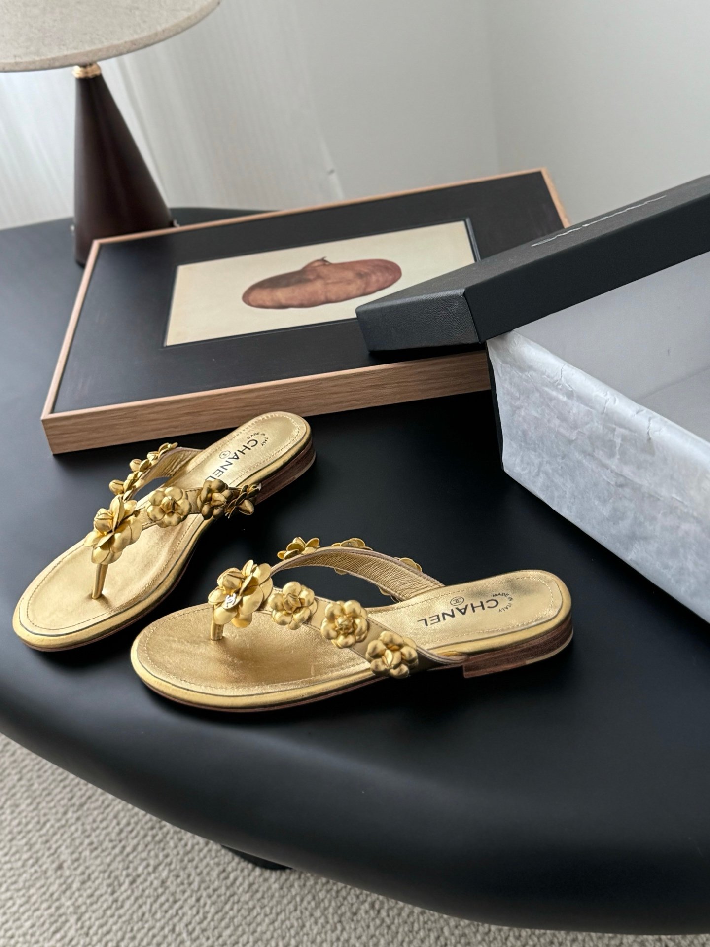2 CHANEL Slide Sandals - Image 1