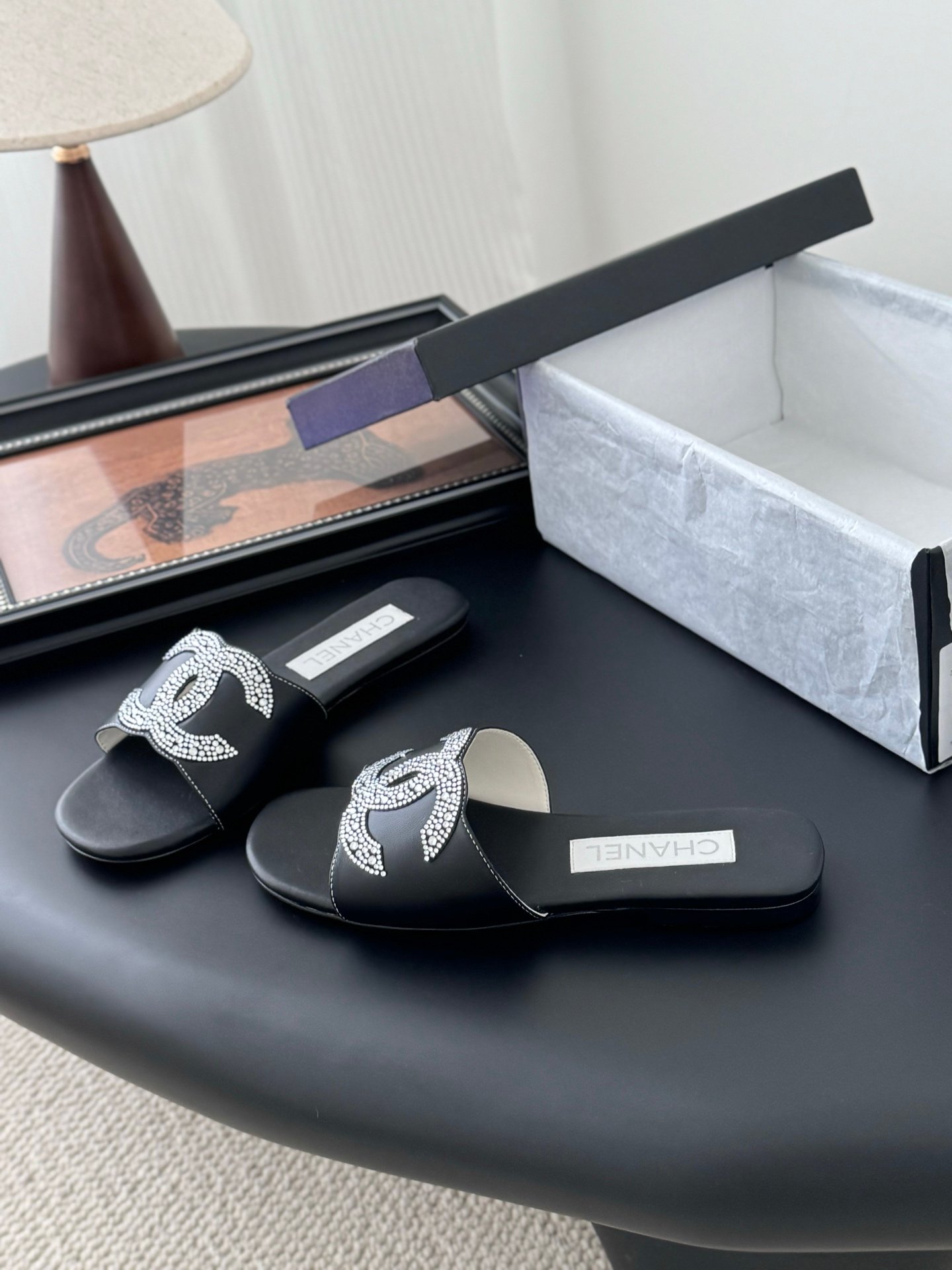 2 CHANEL Slide Sandals - Image 1