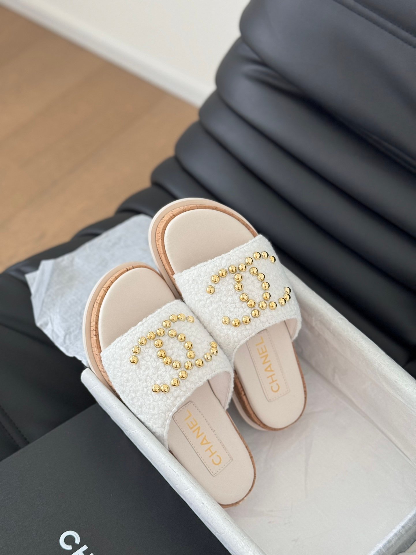 2 CHANEL Slide Sandals - Image 1